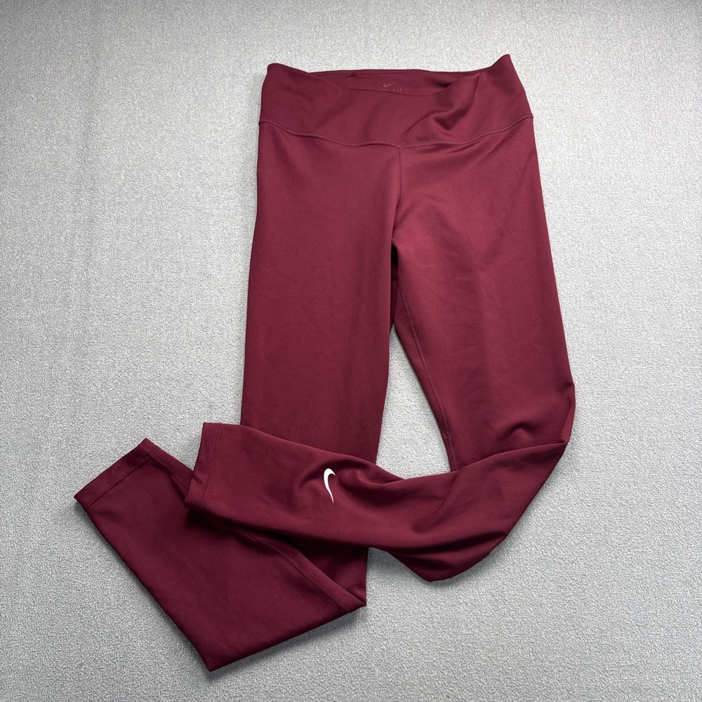Nike Dri-Fit One Mid-Rise Leggings Maroon  Women's Medium